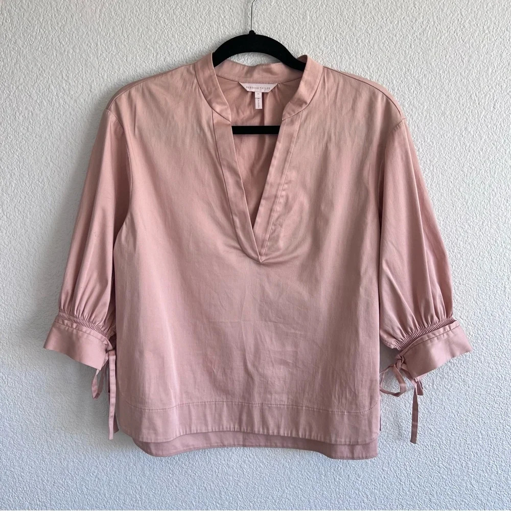 Rebecca Taylor‎ Stretch Cotton Twill Blouse in Macaron